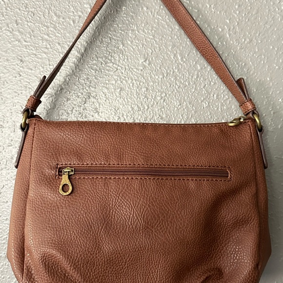 Rare Relic Vintage 1992 Brown Leather Handbag Purse - Adjustable Shoulder Strap - Picture 7 of 16